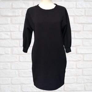Pact Organic Cotton Black Sweatshirt Dress Size Small